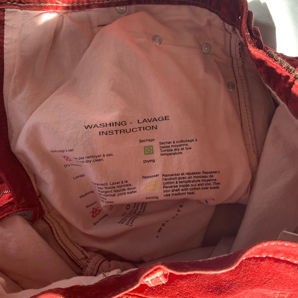 Vintage washable leather straight leg pants - Picture 4 of 9